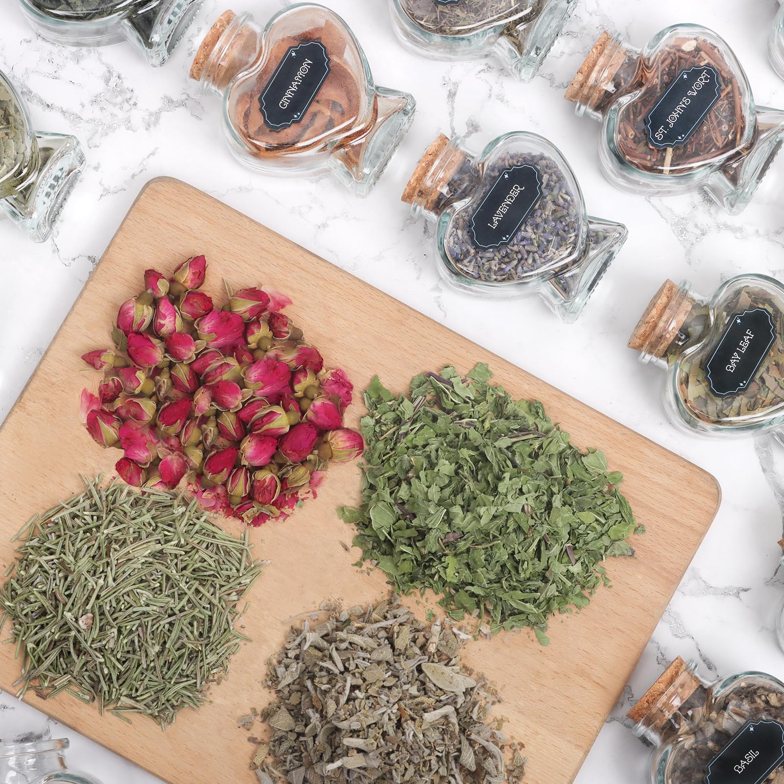 40 Pack Witchcraft Supplies Herbs Kit - Dried Herbs and Flowers for Witch Beginners - Herb Set for Wicca, Altar Supplies, Pagan and Wiccan Rituals, Magic Spell, Candle and Soap Making - Velora