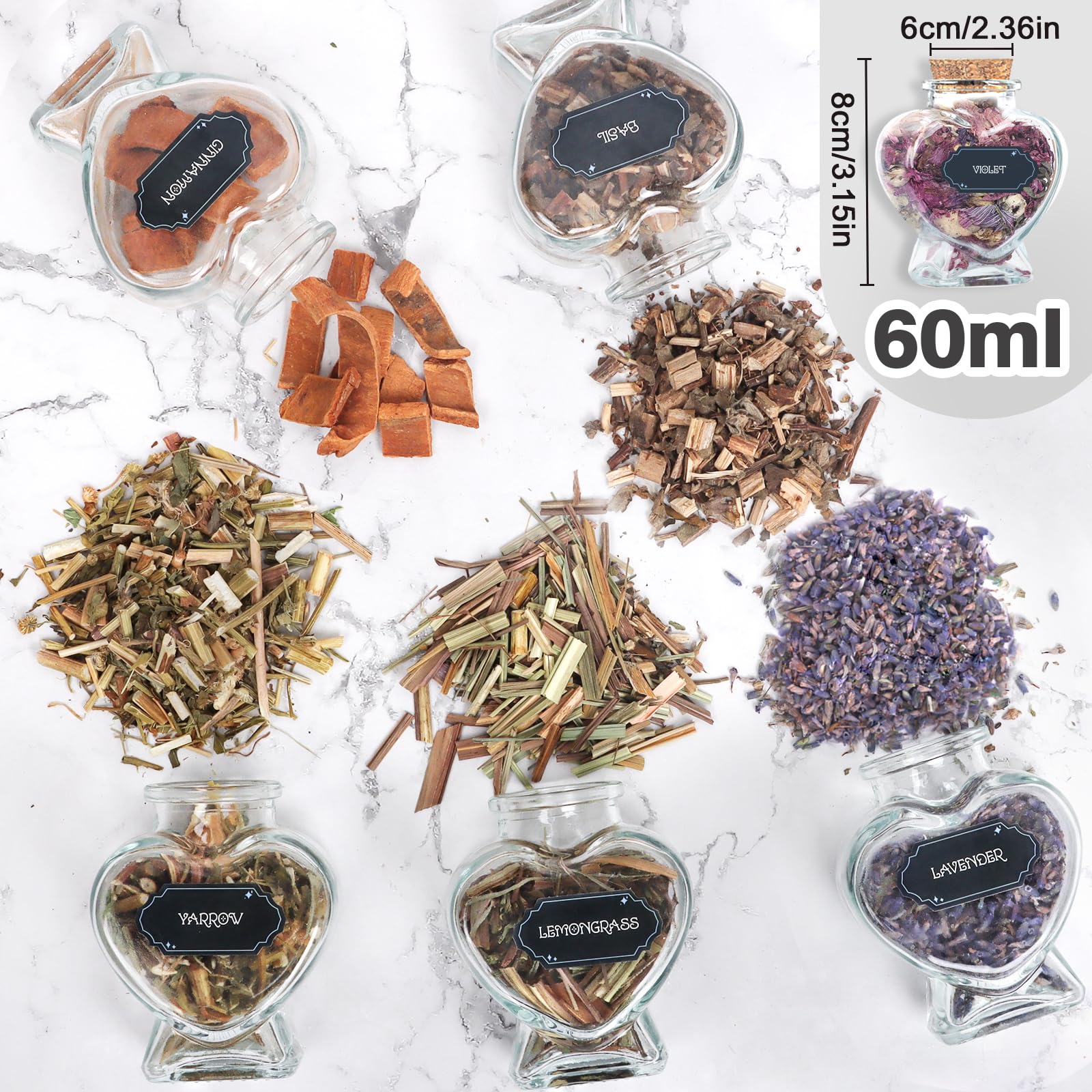 40 Pack Witchcraft Supplies Herbs Kit - Dried Herbs and Flowers for Witch Beginners - Herb Set for Wicca, Altar Supplies, Pagan and Wiccan Rituals, Magic Spell, Candle and Soap Making - Velora
