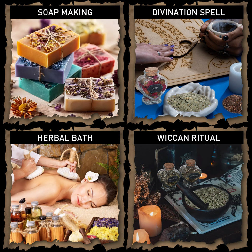 40 Pack Witchcraft Supplies Herbs Kit - Dried Herbs and Flowers for Witch Beginners - Herb Set for Wicca, Altar Supplies, Pagan and Wiccan Rituals, Magic Spell, Candle and Soap Making - Velora