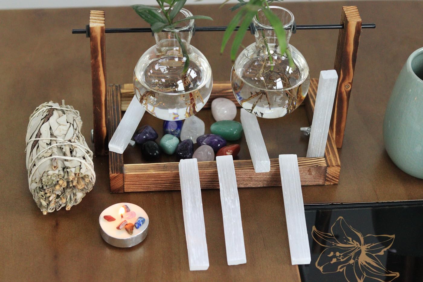 MAIBAOTA 4" Selenite Crystal Wand Selenite Sticks Crystals Bulk Selenite Charging Plate Reiki Metaphysical Supplies Wicca Altar Supplies Crystal for Witchcraft 12 Pcs