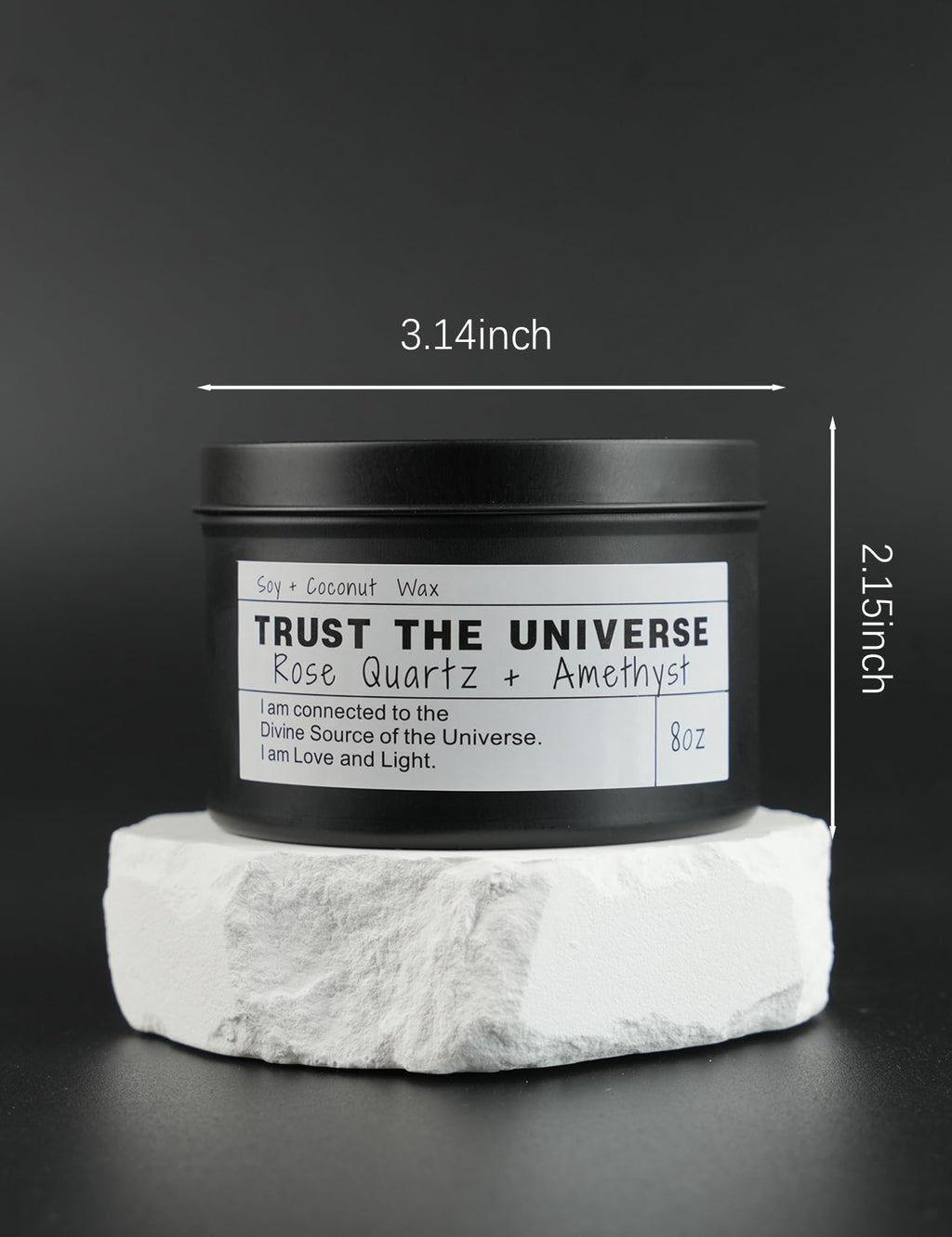 Obsidian Crystal Energy Candle, Good Aura Health Protection, Baltic Amber Chakra Magic Self-Care, Emotional Support, Encouragement and Affirmation Gift.(HEAL)