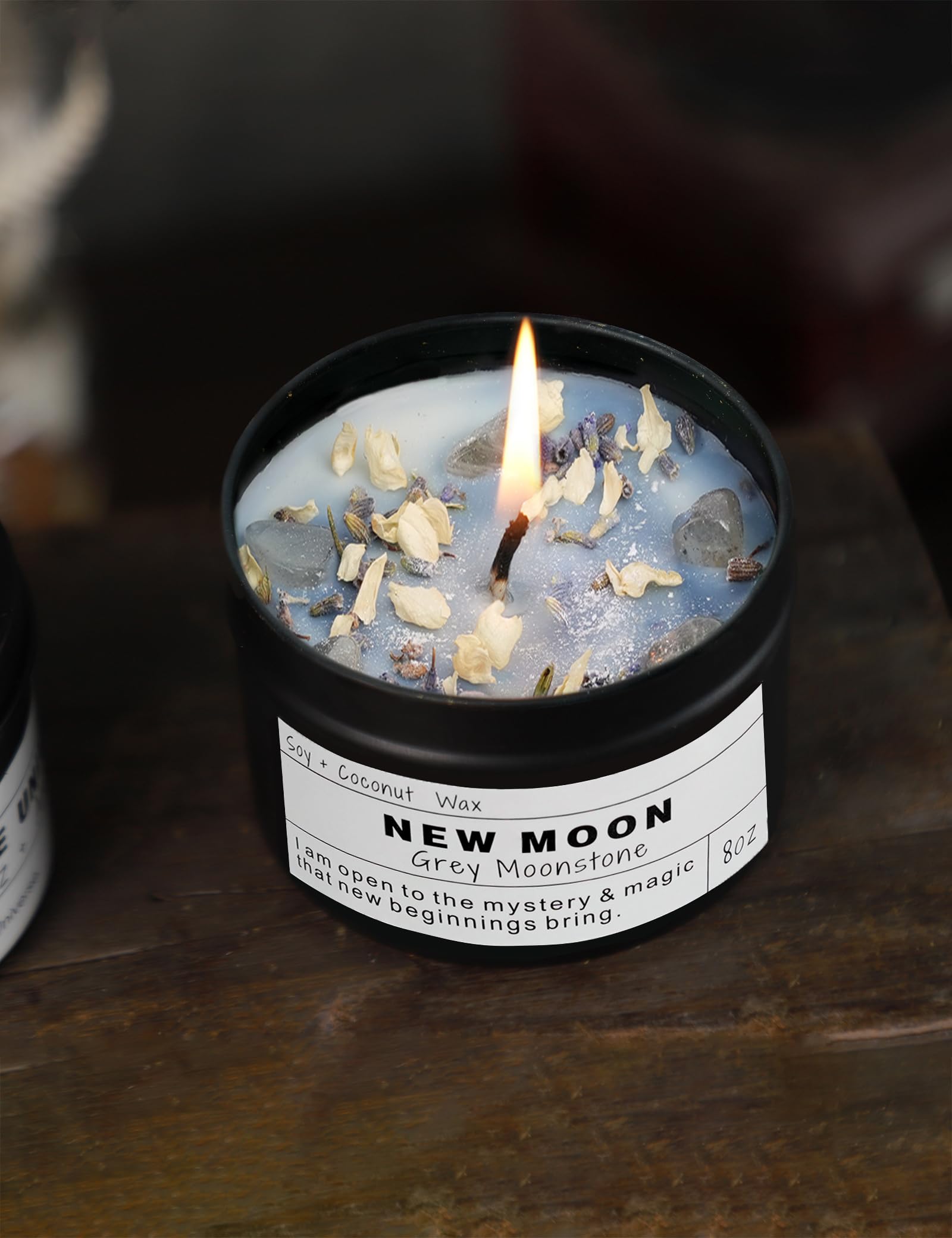 Obsidian Crystal Energy Candle, Good Aura Health Protection, Baltic Amber Chakra Magic Self-Care, Emotional Support, Encouragement and Affirmation Gift.(HEAL)