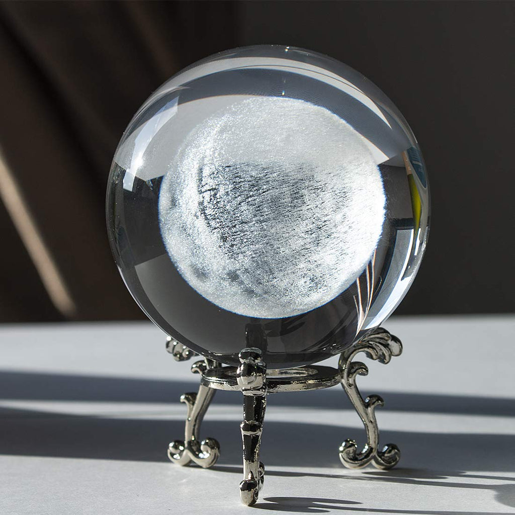 H&D HYALINE & DORA 60mm Tree of Life Crystal Ball with Stand Decorative Paperweight 3D Laser Engraved Glass Plant Life Tree Sphere Novelty Home Decor