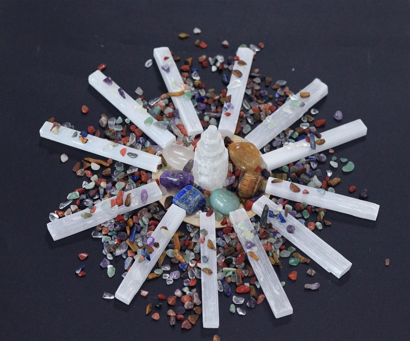 MAIBAOTA 4" Selenite Crystal Wand Selenite Sticks Crystals Bulk Selenite Charging Plate Reiki Metaphysical Supplies Wicca Altar Supplies Crystal for Witchcraft 12 Pcs