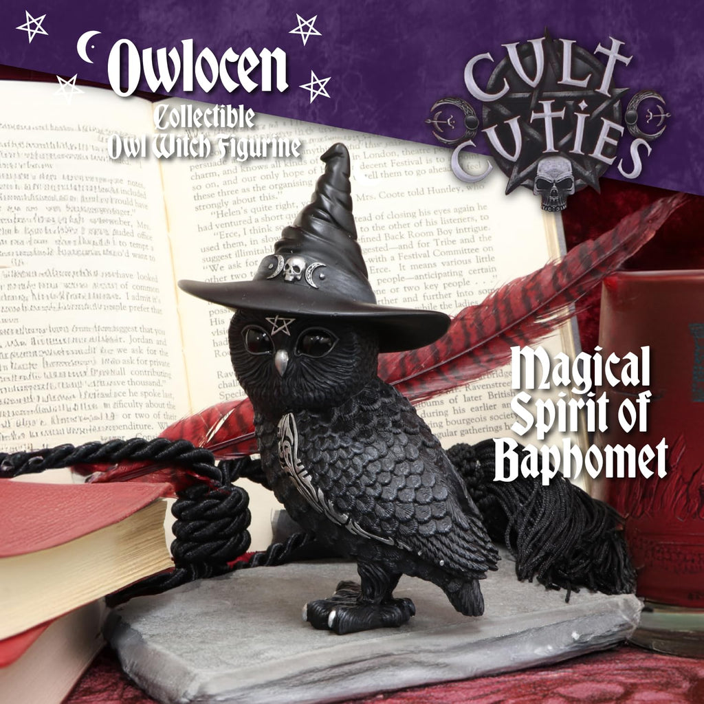 Nemesis Now Figurine Decor, Detailed Hand-Painted Polyresin, Black - Purrah Witches Hat Gothic Satanic Cat