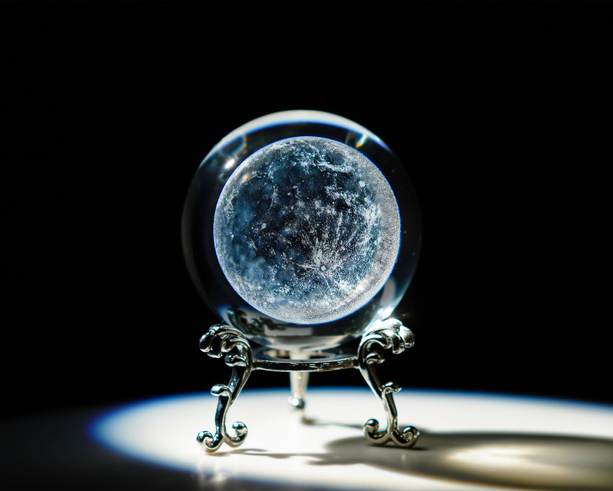 H&D HYALINE & DORA 60mm Tree of Life Crystal Ball with Stand Decorative Paperweight 3D Laser Engraved Glass Plant Life Tree Sphere Novelty Home Decor