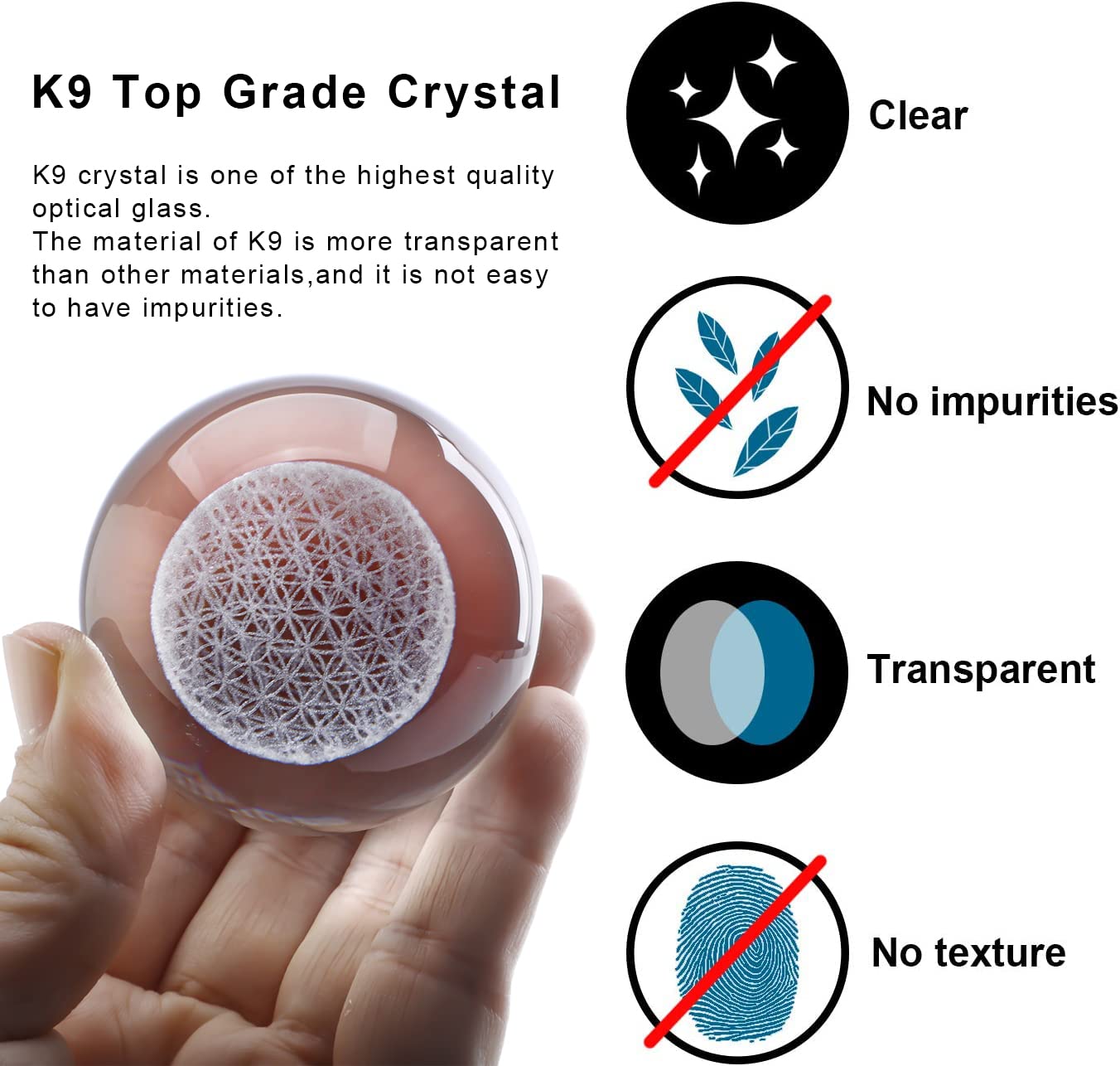 H&D HYALINE & DORA 60mm Tree of Life Crystal Ball with Stand Decorative Paperweight 3D Laser Engraved Glass Plant Life Tree Sphere Novelty Home Decor