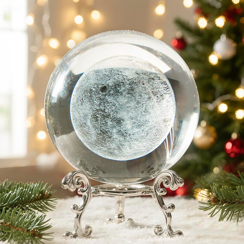 H&D HYALINE & DORA 60mm Tree of Life Crystal Ball with Stand Decorative Paperweight 3D Laser Engraved Glass Plant Life Tree Sphere Novelty Home Decor