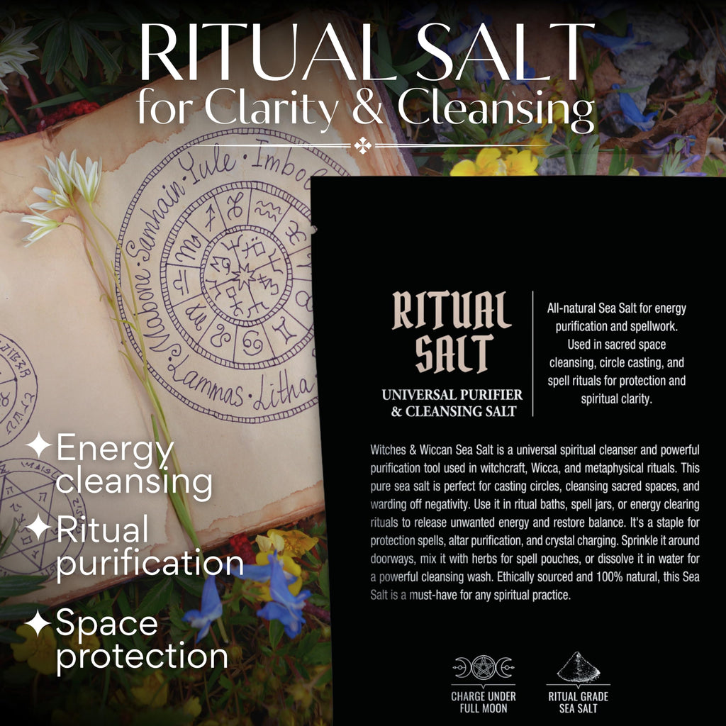 Ritual Salt Starter Collection Pack for Ceremony and Spell – Handcrafted Negative Energy Protection Crystals for Witchcraft Supplies – Witches & Wiccan