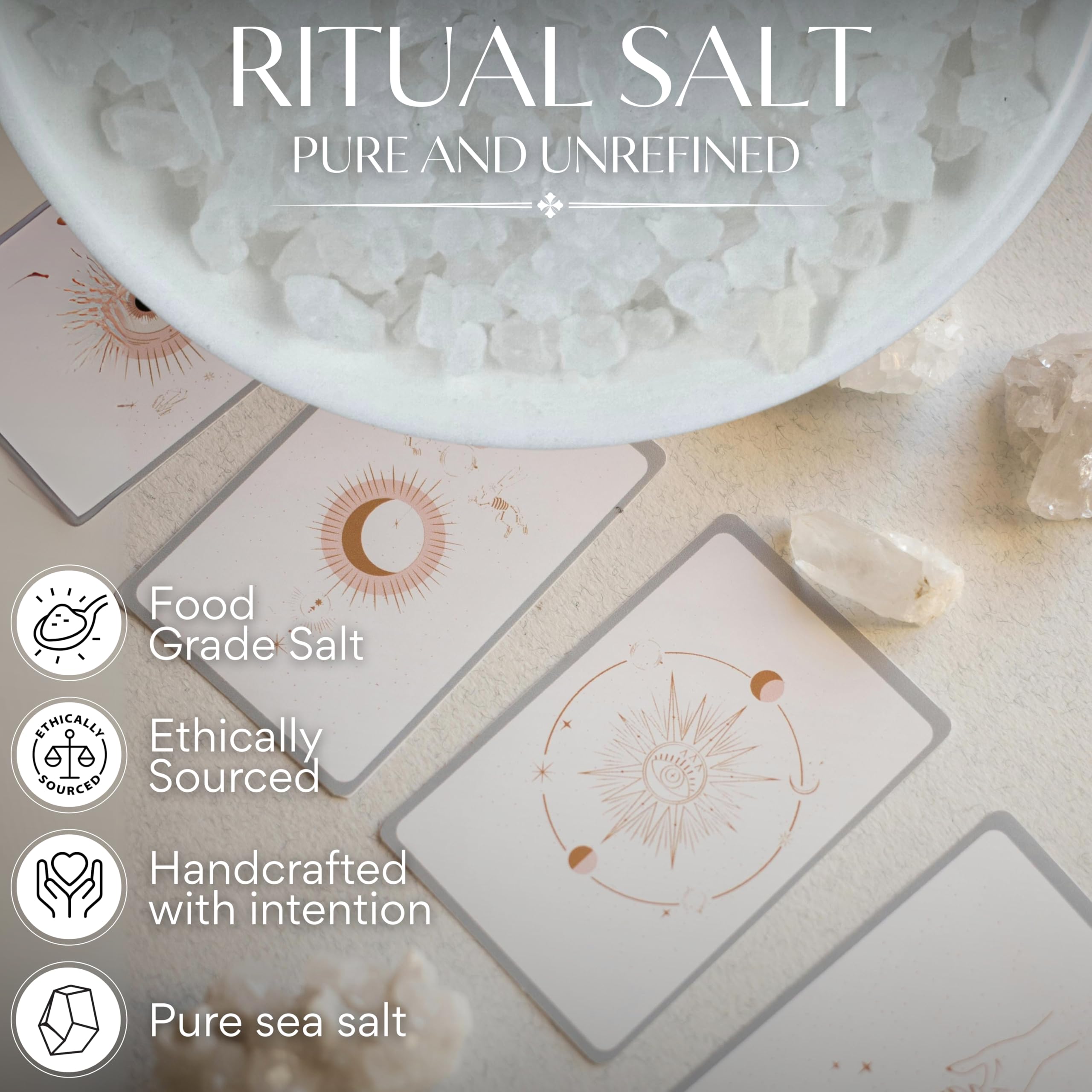 Ritual Salt Starter Collection Pack for Ceremony and Spell – Handcrafted Negative Energy Protection Crystals for Witchcraft Supplies – Witches & Wiccan