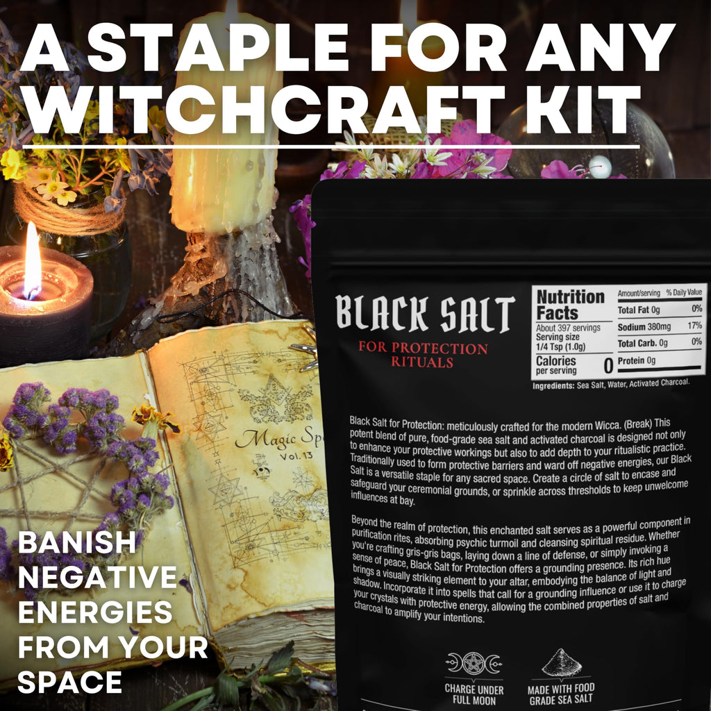 Ritual Salt Starter Collection Pack for Ceremony and Spell – Handcrafted Negative Energy Protection Crystals for Witchcraft Supplies – Witches & Wiccan