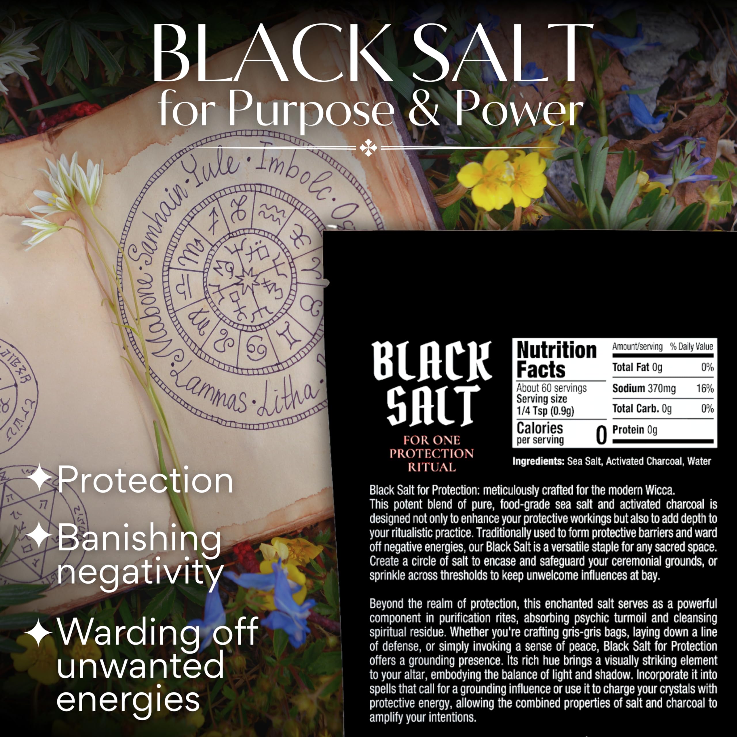 Ritual Salt Starter Collection Pack for Ceremony and Spell – Handcrafted Negative Energy Protection Crystals for Witchcraft Supplies – Witches & Wiccan