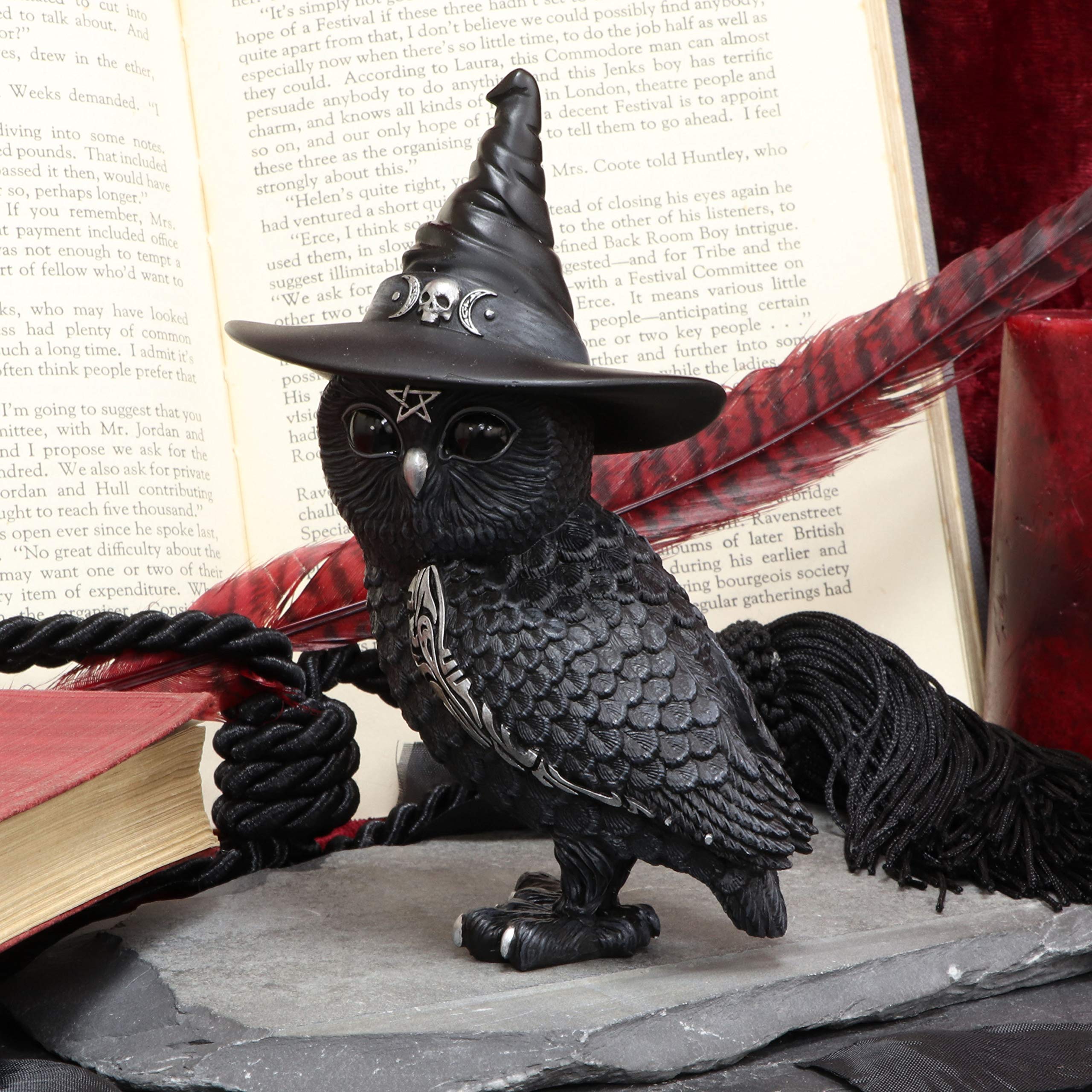 Nemesis Now Figurine Decor, Detailed Hand-Painted Polyresin, Black - Purrah Witches Hat Gothic Satanic Cat