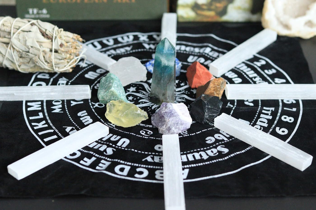 MAIBAOTA 4" Selenite Crystal Wand Selenite Sticks Crystals Bulk Selenite Charging Plate Reiki Metaphysical Supplies Wicca Altar Supplies Crystal for Witchcraft 12 Pcs - Velora