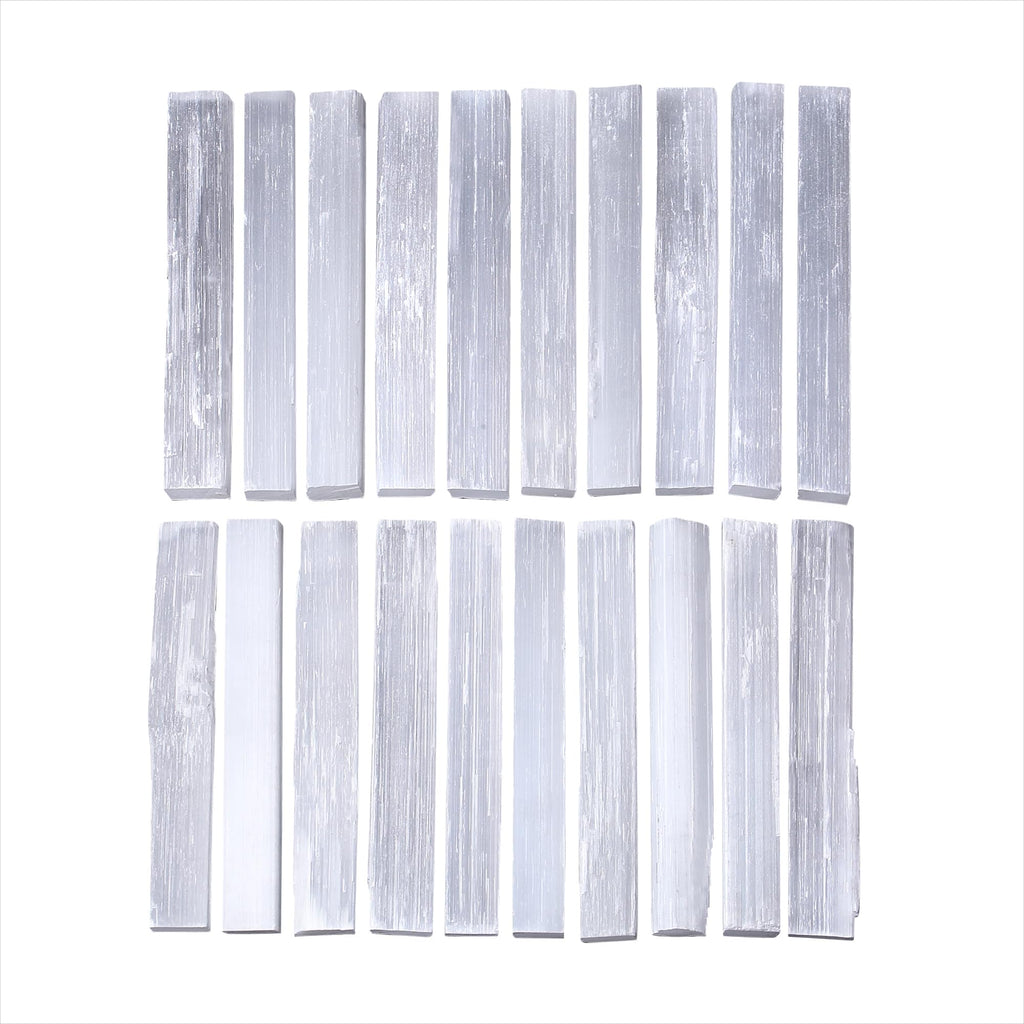 MAIBAOTA 4" Selenite Crystal Wand Selenite Sticks Crystals Bulk Selenite Charging Plate Reiki Metaphysical Supplies Wicca Altar Supplies Crystal for Witchcraft 12 Pcs - Velora