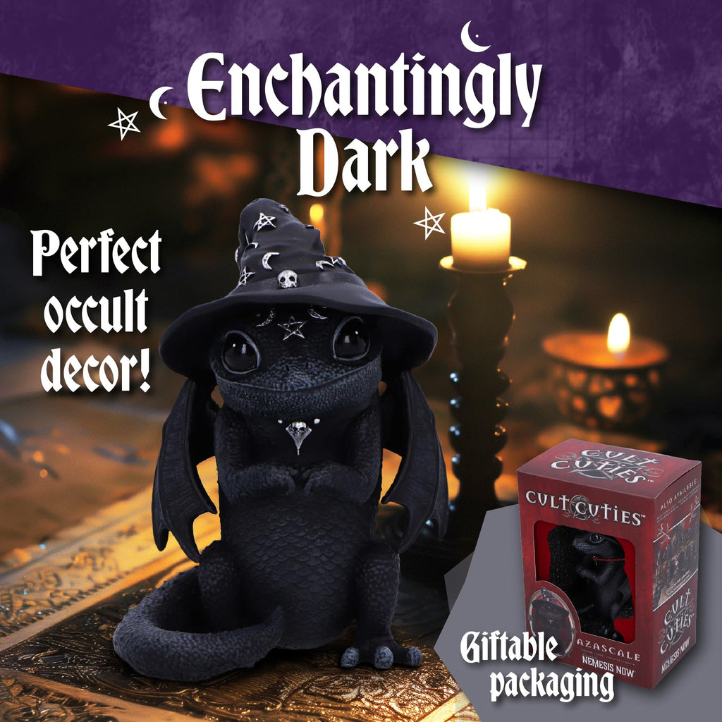 Nemesis Now Figurine Decor, Detailed Hand - Painted Polyresin, Black - Purrah Witches Hat Gothic Satanic Cat - Velora