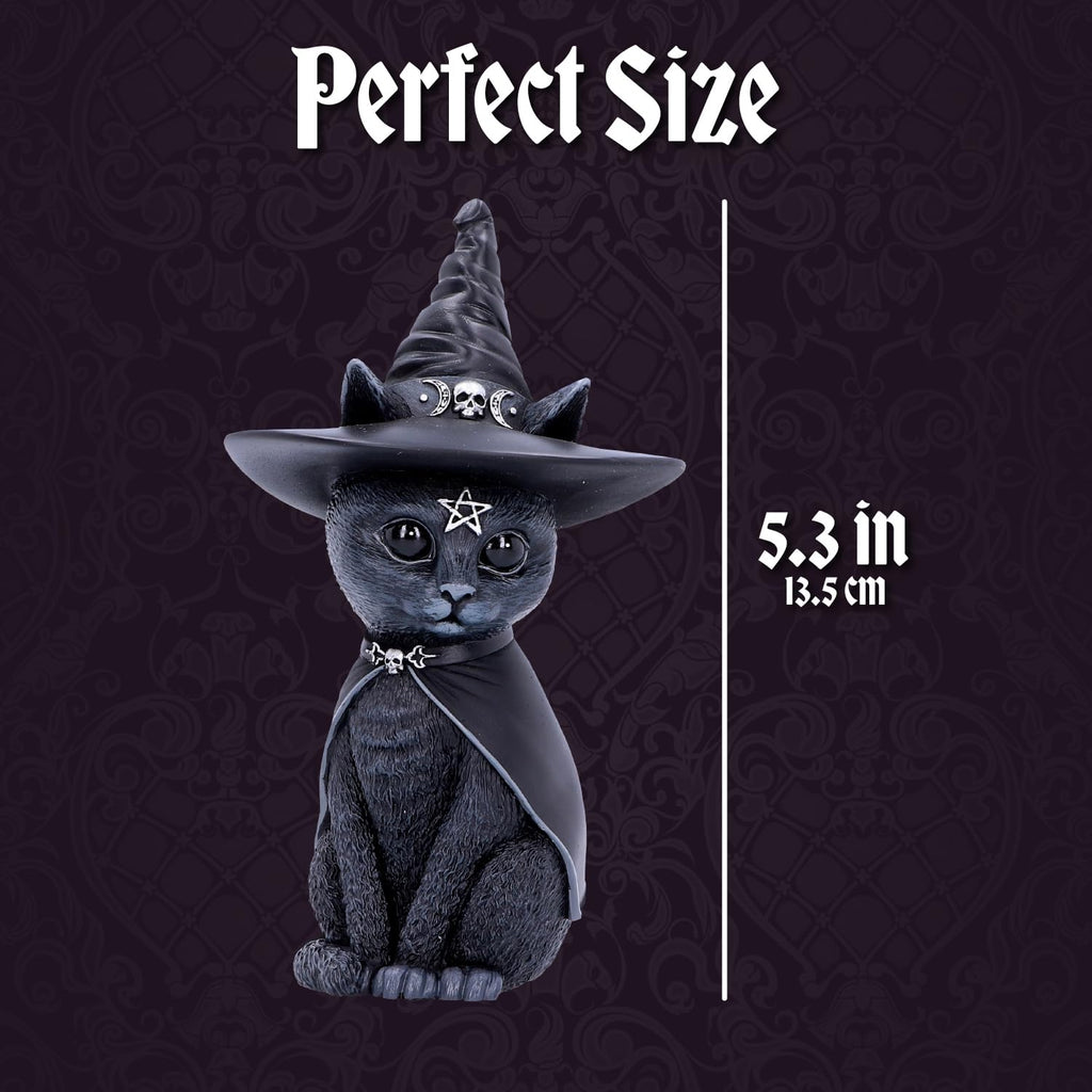 Nemesis Now Figurine Decor, Detailed Hand-Painted Polyresin, Black - Purrah Witches Hat Gothic Satanic Cat - Velora