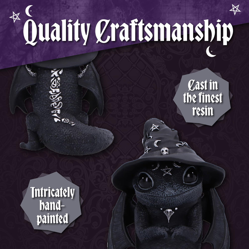 Nemesis Now Figurine Decor, Detailed Hand - Painted Polyresin, Black - Purrah Witches Hat Gothic Satanic Cat - Velora