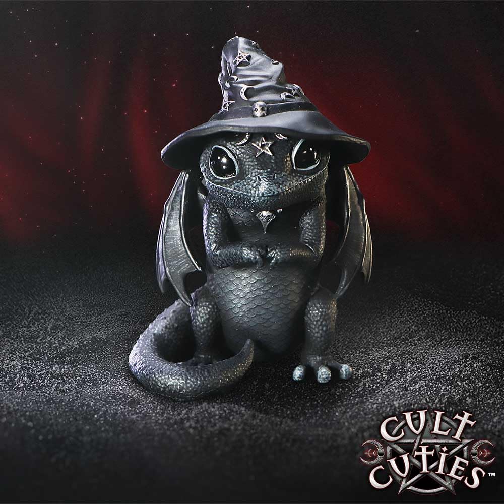 Nemesis Now Figurine Decor, Detailed Hand - Painted Polyresin, Black - Purrah Witches Hat Gothic Satanic Cat - Velora