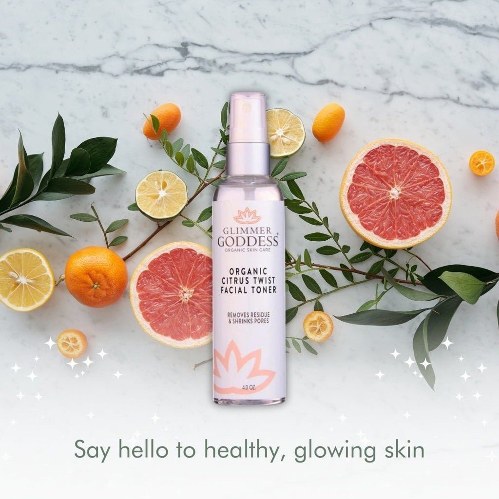 Organic Rose Water Facial Toner – Citrus Twist Toner with Witch Hazel & Aloe for Pore Tightening - Velora