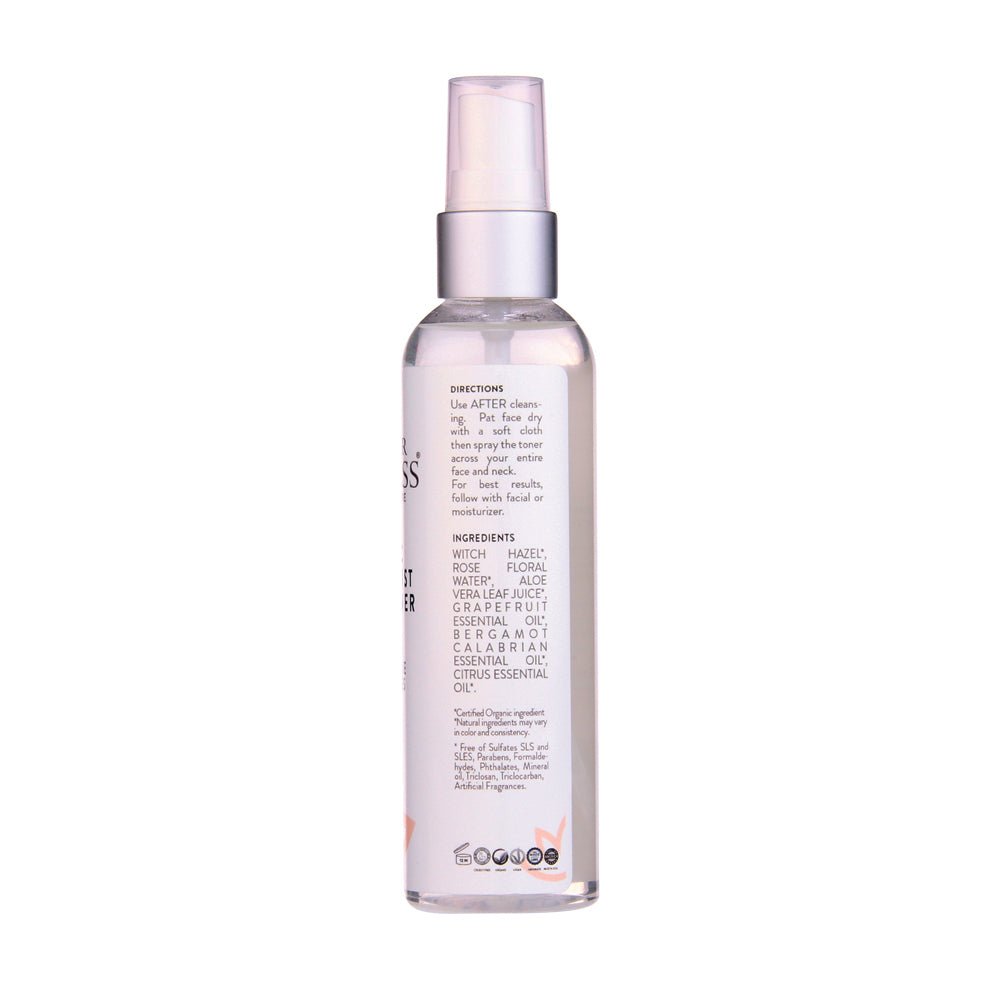 Organic Rose Water Facial Toner – Citrus Twist Toner with Witch Hazel & Aloe for Pore Tightening - Velora