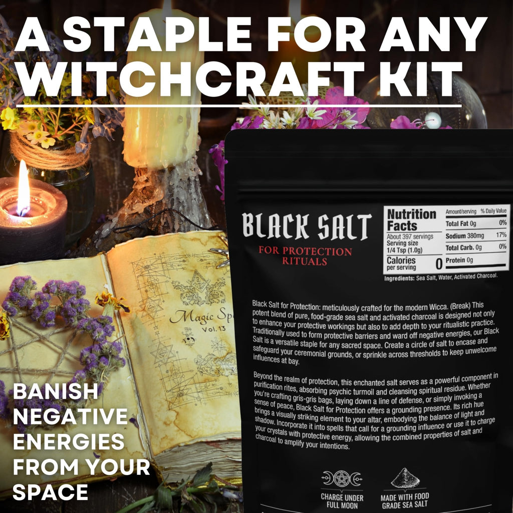 Ritual Salt Starter Collection Pack for Ceremony and Spell – Handcrafted Negative Energy Protection Crystals for Witchcraft Supplies – Witches & Wiccan - Velora