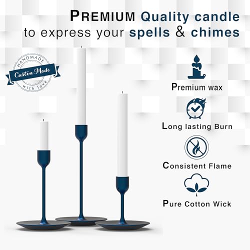 Set of 20 Black Spell & Chime – Premium Mini Taper Candles for Rituals, Prayer, Birthdays, Meditation, Altar - 4 Inch Tall, Unscented. (Black, 20) - Velora