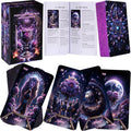 Tarot Cards Deck for Beginners with Guide Book Pretty Unique 400GSM Thick Purple Rose (Original) Tarot Oracle Cards with Embossed Edge Standard Size (4.75 * 2.75 in) - Velora