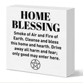 Witch Desk Decor Home Blessing Wooden Box Sign Witchy Sign for Gothic Home Kitchen Fireplace Wicca Magic Decor Witchcraft Lover Housewarming Gifts for New House - Velora