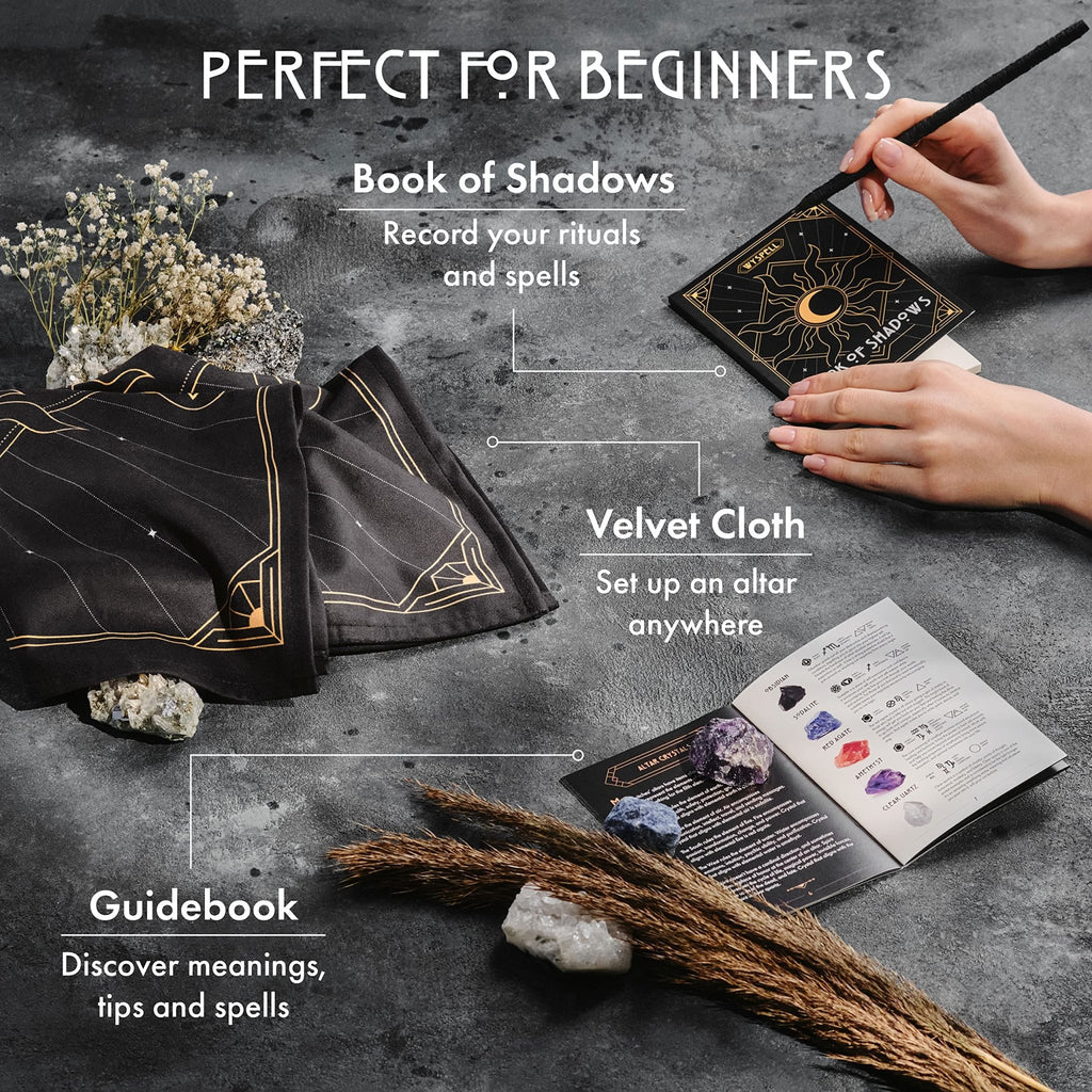 Wyspell Large Witchcraft Kit 77 PCS - Witch Altar Spell Set - Wiccan Supplies and Tools - Witch Kit for Beginners with Witchcraft Supplies - Witchy Gift - Velora