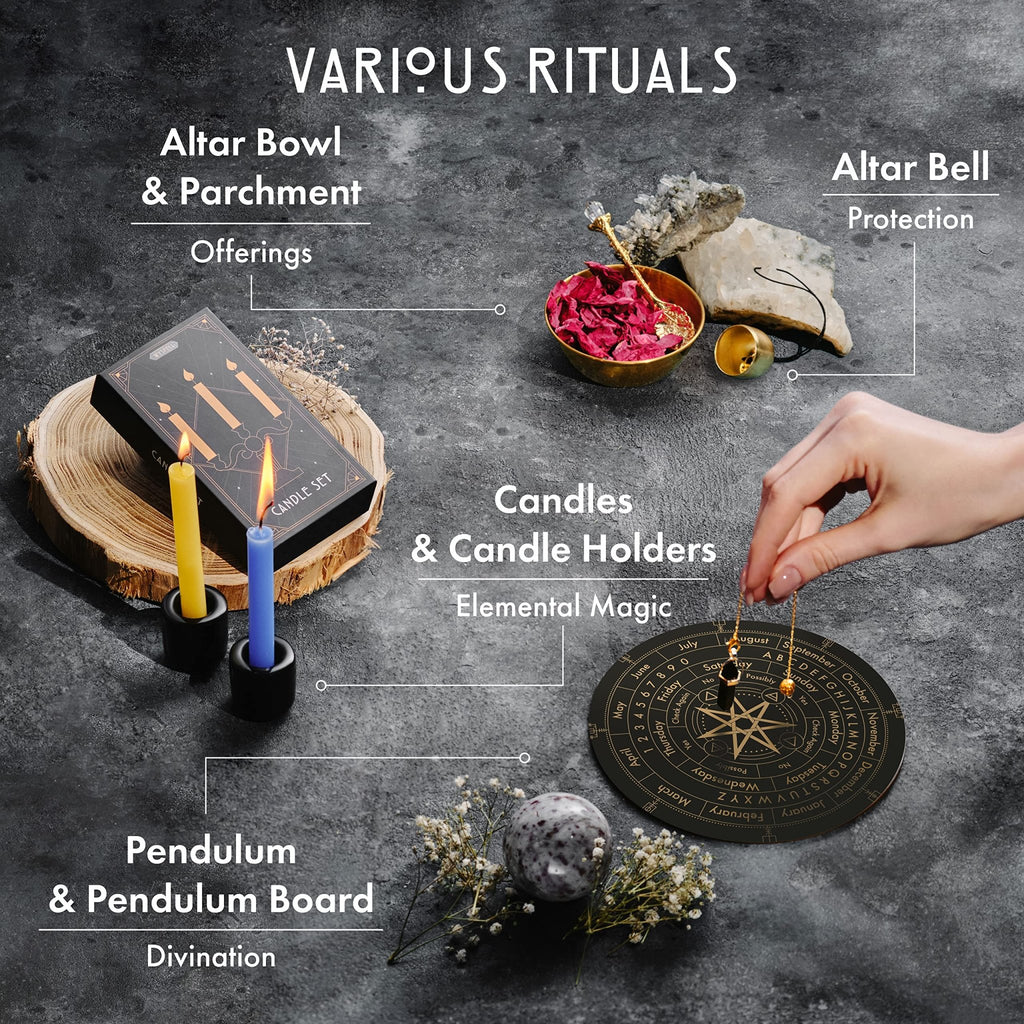 Wyspell Large Witchcraft Kit 77 PCS - Witch Altar Spell Set - Wiccan Supplies and Tools - Witch Kit for Beginners with Witchcraft Supplies - Witchy Gift - Velora